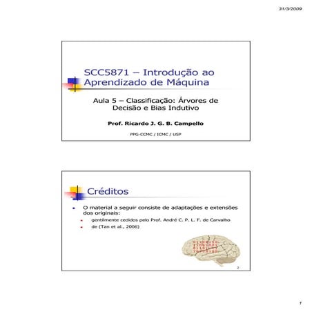 Classificação: Árvores de Decisão e Bias Indutivo