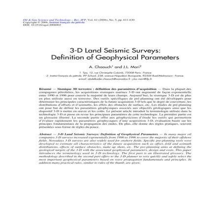 3 d land seismic surveys definition of geophysical parameter
