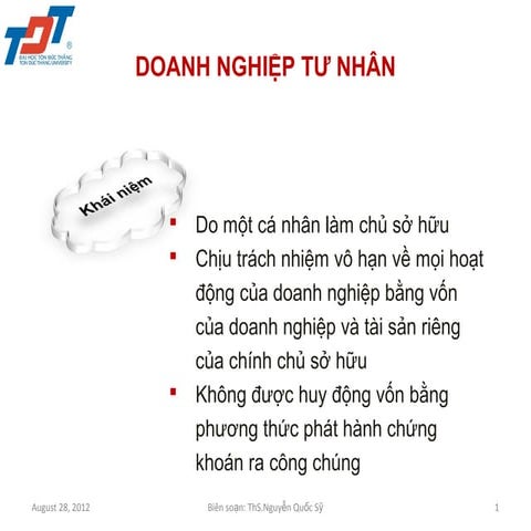 Luật kinh doanh - 3 DOANH NGHIỆP TƯ NHÂN