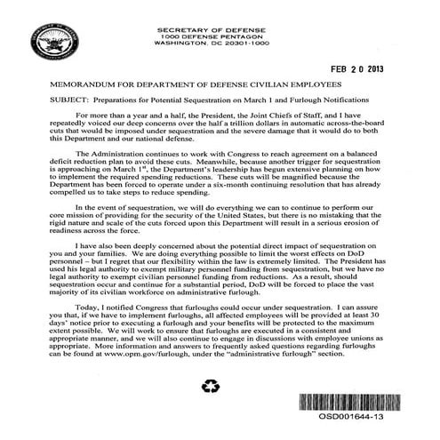 DoD letter to all civilians | PDF