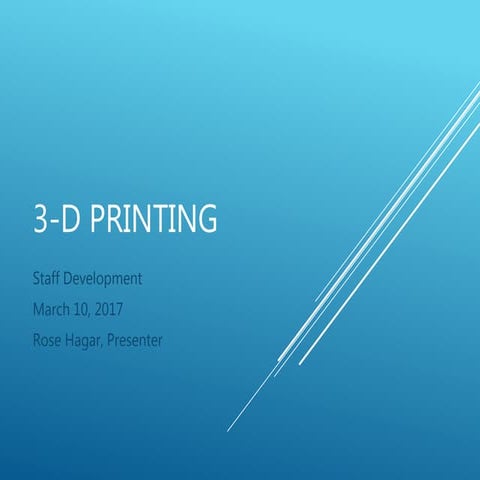 3 d printing(lesson 1) | PPTX