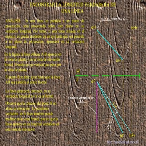 3 . encontrar la longitud verdadera de una línea