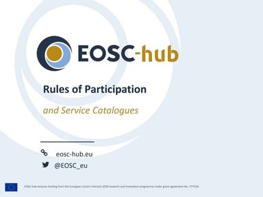 EOSC-hub rules of participation, Mark van de Sanden