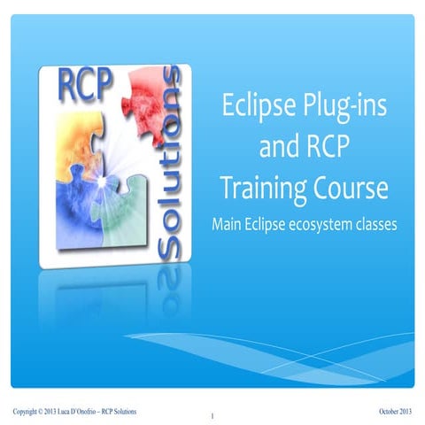 Eclipse Training - Main eclipse ecosystem classes