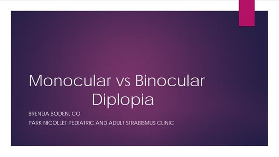Diplopia by yugandhar tummala | PPTX | Eye and Vision Conditions ...