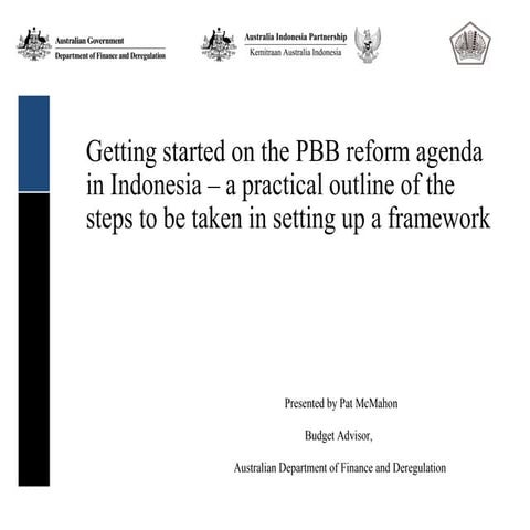 Getting started on the PBB reform agenda in Indonesia – a practical outline o...