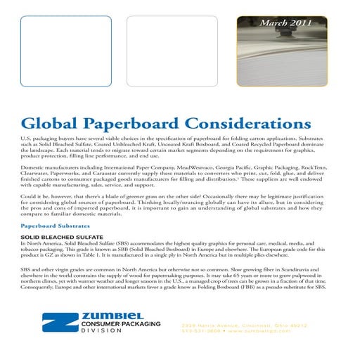 3 Global Paperboard Substrates White Paper | PDF