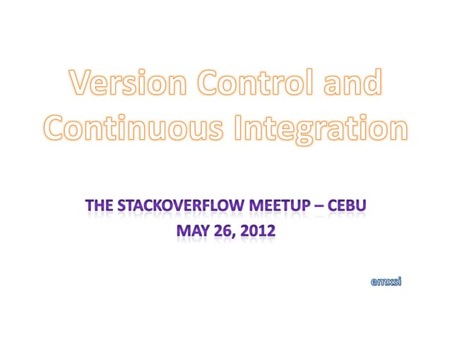 Version Control and Continuous Integration