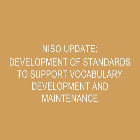 ALA 2016 NISO Standards Update Hillman Bibliographic Roadmap