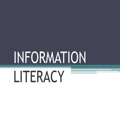 Information Literacy - Media and Information Literacy (MIL)