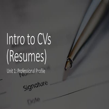 Curriculum vitae | What is CV? | How to write an Effective CV? | PPTX