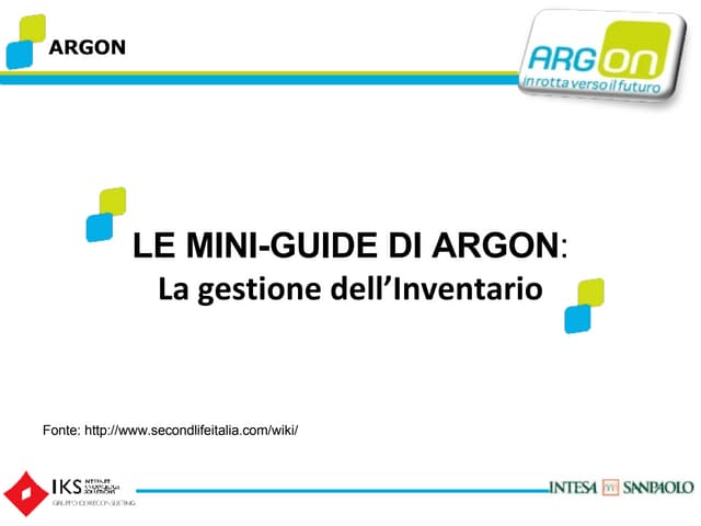 Le mini-guide di ARGON: La gestione dell’Inventario.