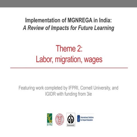 IFPRI-IGIDR Workshop on Implementation of MGNREGA in India  A Review of Impac...