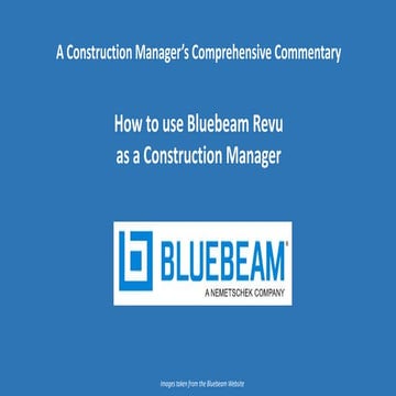 Comprehensive Guide to Using Bluebeam Revu for Construction Managers | PDF