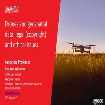 Drones and geospatial data: legal (copyright) and ethical issues | PPTX