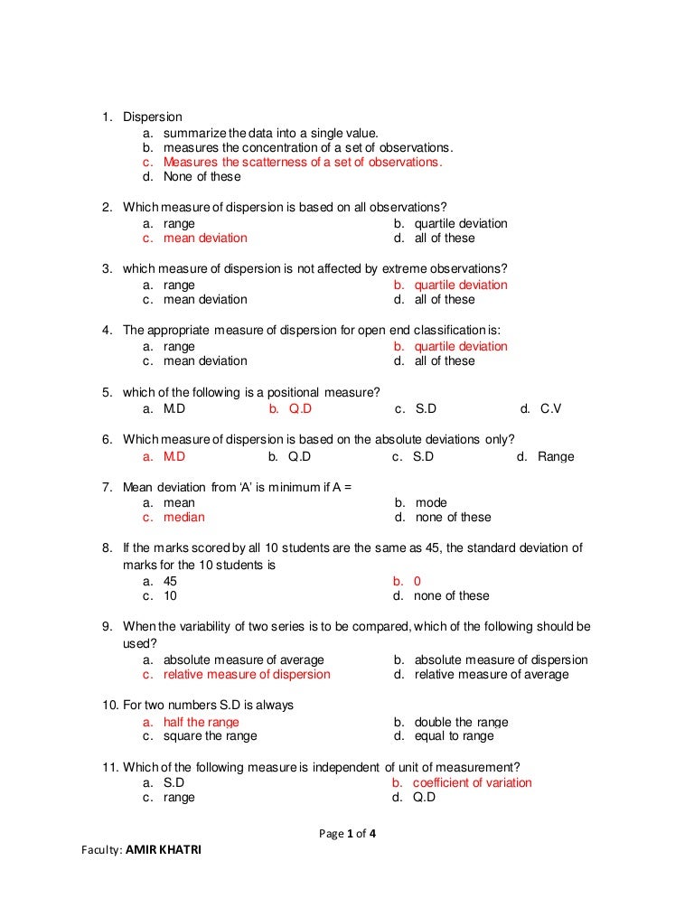 3 Measure Of Dispersion