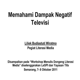 3 memahami dampak televisi
