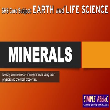 Minerals / Common Rock-forming Minerals and their Physical and Chemical Prope...