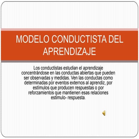 Modelo conductista del aprendizaje