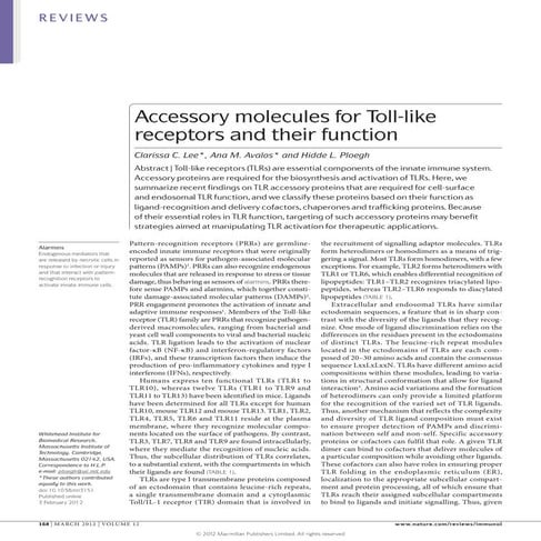 3 moléculas acessórias de toll