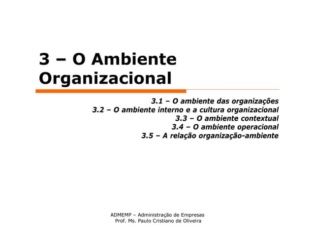 ADM - O ambiente organizacional