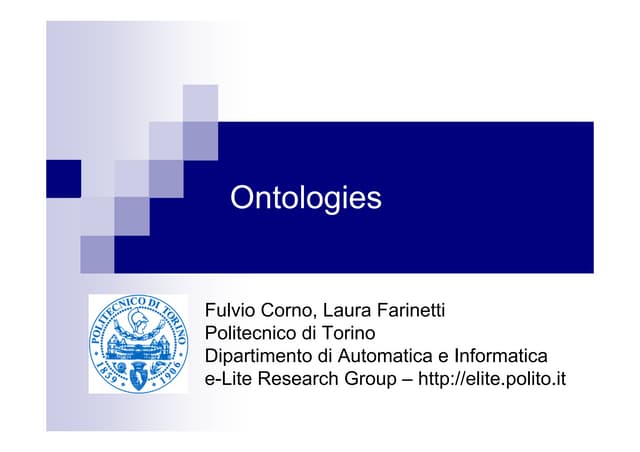 Ontologies: introduction, design, languages and tools