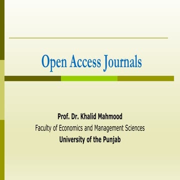 Open access journals