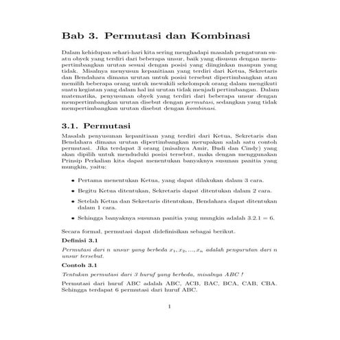 permutasi dan kombinasi