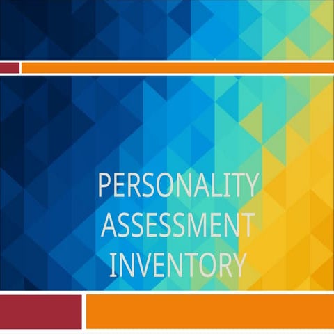 Personality Assessment Inventory PAI INVENTORY | PPTX