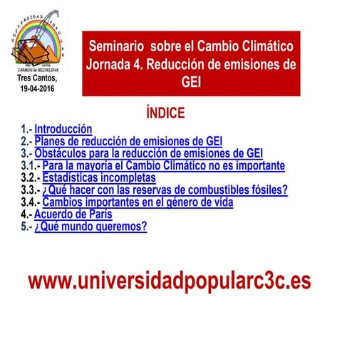 Seminario "El Cambio Climático 2017" - Reducción de Emisiones de Gases de Efe...