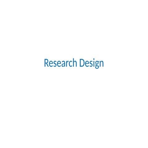 Introduction to research design in research methodology