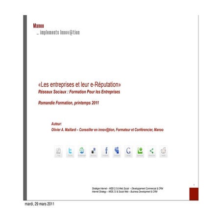 ReSo pour les entreprises - Manoo 3. e-Reputation