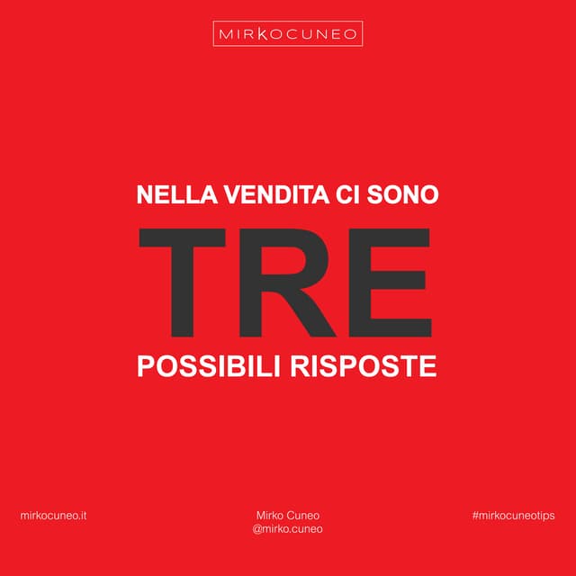 Le 3 risposte della vendita