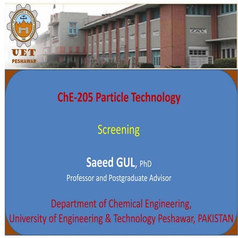screening of solid particles