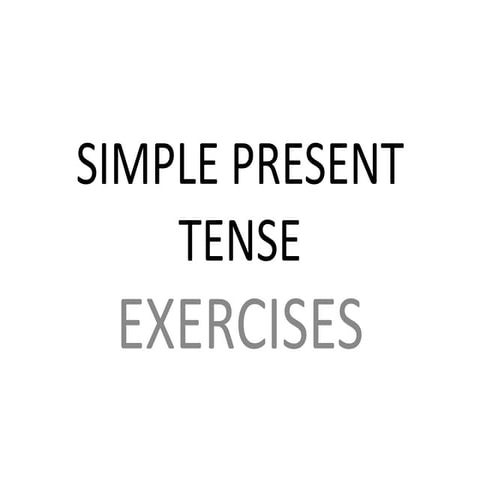 3 simple present exercise