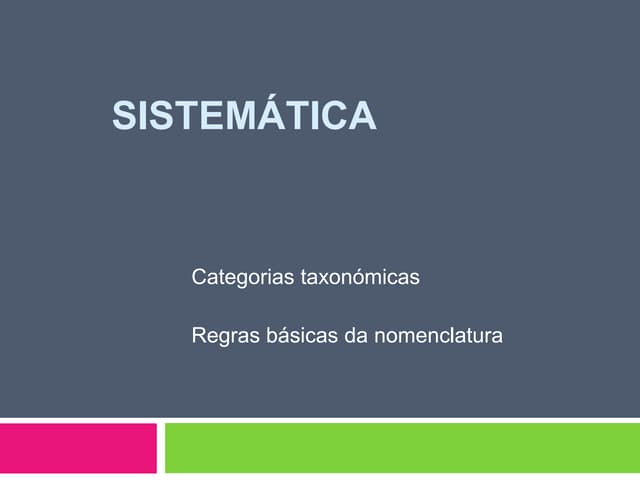 3   sistemática