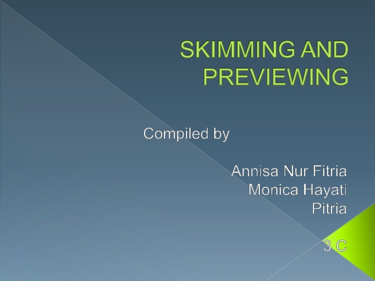 Skimming And Previewing