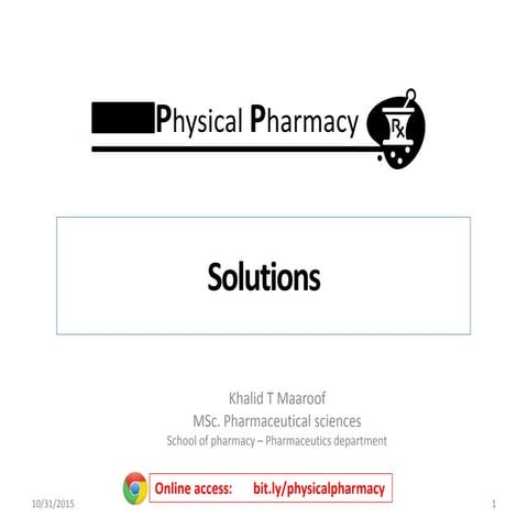 3- Solutions & It's Colligative Properties(Physical Pharmacy)