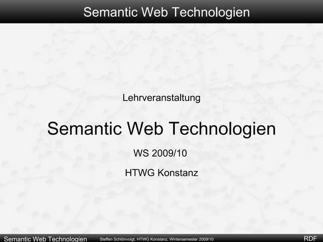 3 - Sprachen Des Semantic Web - RDF