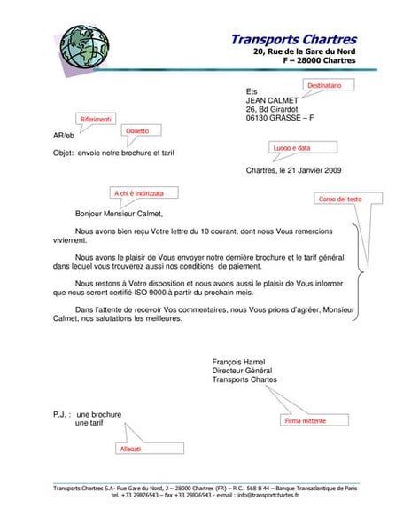 Esempio di lettera commerciale classica