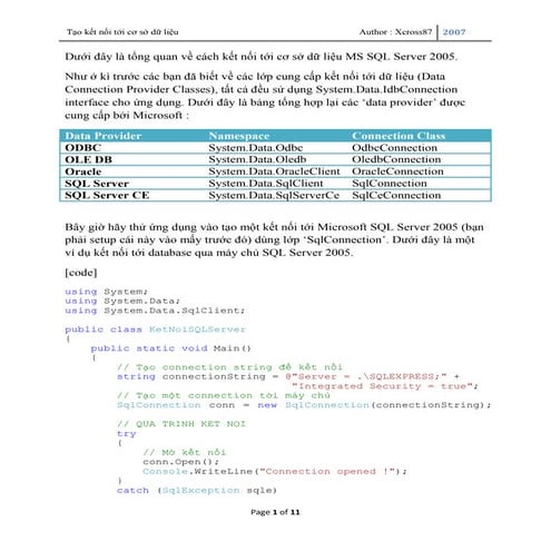 3.tao mot ket noi toi co so du lieu dung c#