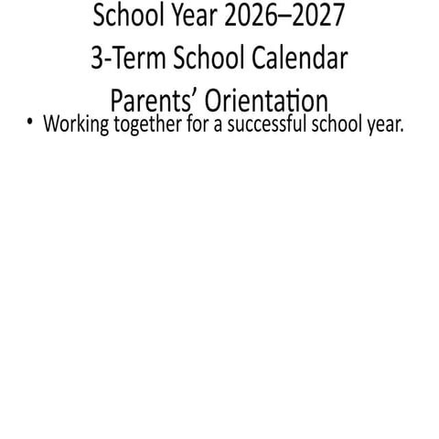 Comprehensive Guidelines on Implementing the Three-Term School Calendar ...