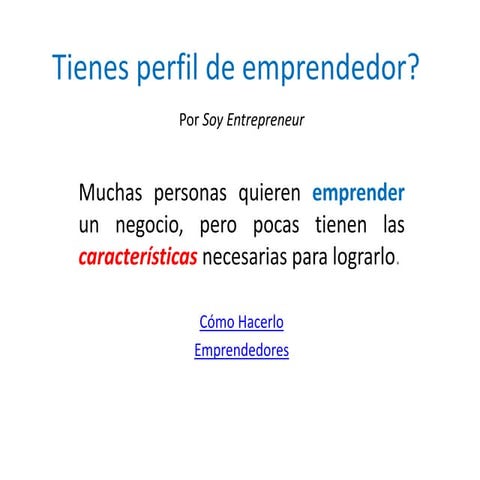 3. tienes perfil de emprendedor
