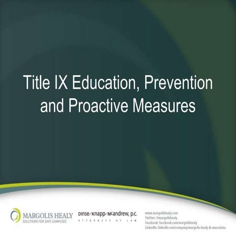 Title IX Education, Training & Proactive Measures HBCU 2012
