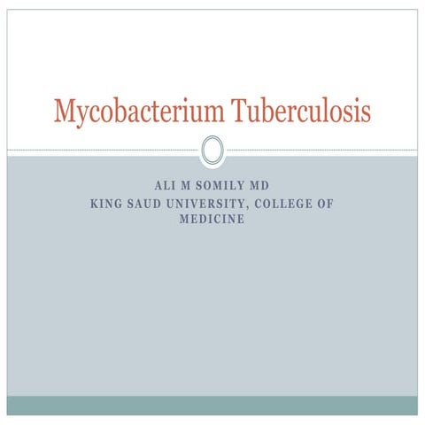 Impact of tuberculosis pathogenesis and management | PPTX