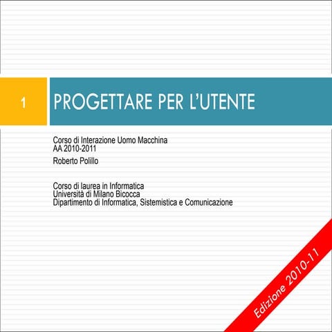 3. Progettare per l’utente