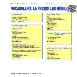 La presse- vocabulaire et exercices
