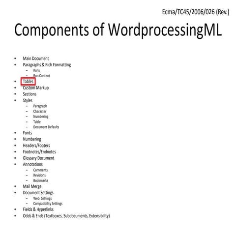3   wordprocessing ml subject - tables