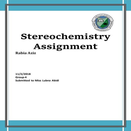 Stereochemistry Assignment 