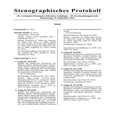 30. LTG-Sitzung am 15. September 2011